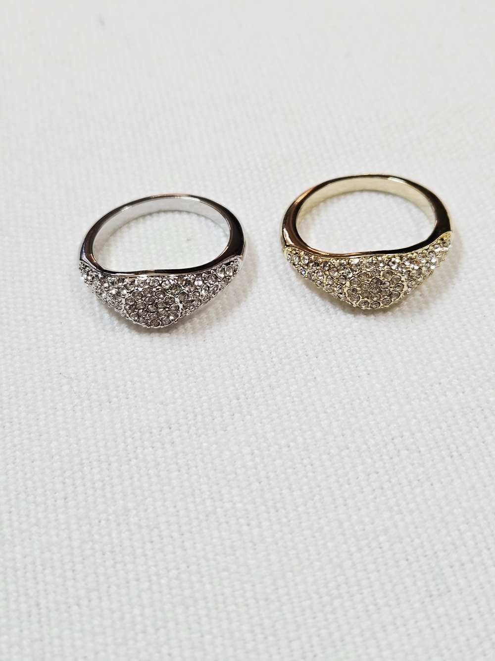 Express Pavé Teardrop Dome Ring - Gold And Silver Duo Bundle Suze 7